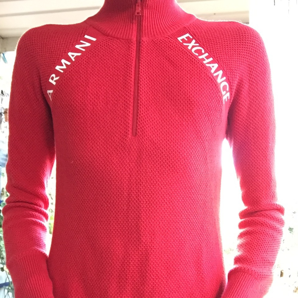 Armani Exchange Long-Sleeve zipped turtle neck